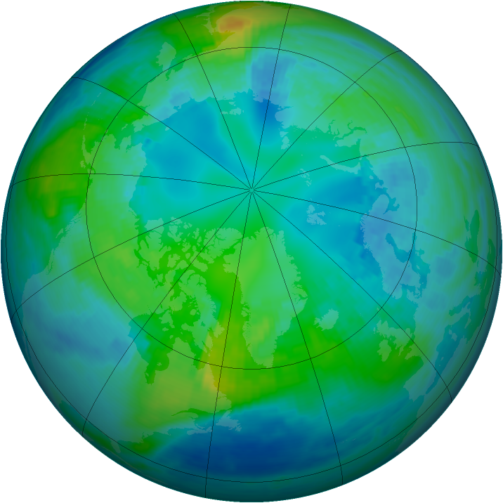 Arctic ozone map for 26 October 1990